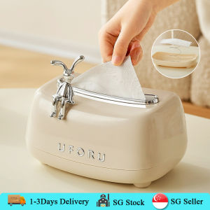 🇸🇬【SG stock】Tissue Paper Storage Box With Spring Light luxury /Tissue Box Box Holder
