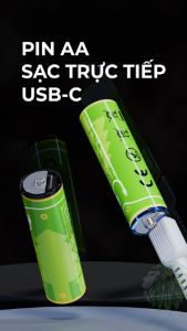 Pin sạc AA AAA 1.5V Lithium sạc trực tiếp cổng usb type C của Beston có đèn báo sạc dùng cho Micro đồ chơi trẻ em.