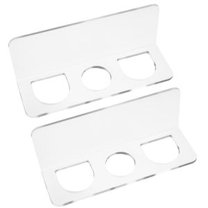 Acrylic Hair Brush Holder for Bathroom Adhesive Wall Mounted Comb Holder Organizer with 3 Holes Transparent Hairbrush Storage