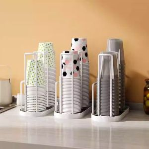 Simple Paper Cup Storage Rack for Tea Milk Shop Coffee Shop Disposable Cup Placement Stand Home Desktop Water Cup Organizer