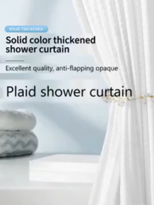Colorlab Waffle Shower Curtain Waterproof for Bathroom with Rod Thick Washable Cloth Shower Curtains