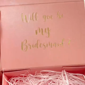 Customised Premium Magnetic Gift Box with Ribbon and Name Suitable for Bridesmaid Gift - 23 x 17 x 7 cm (Max 10 letters)