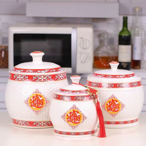 10kg/kilos rice storage container rice dispenser ceramic glass banga clay jar rice jar bigasan container