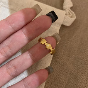 Gold Plated Vintage Elephant Design Diamond Pointed Brushed Finish Ring for Women Unique Fashionable Index Finger Ring