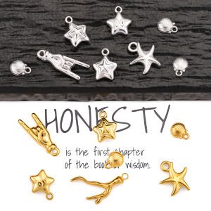 Mặt dây chuyền ngôi sao bằng thép không gỉ Phụ kiện trang sức tự làm 18K mạ vàng đá ngón tay quyến rũ vỏ mặt dây chuyền nhỏ