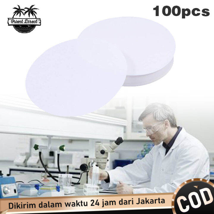 100pcs/Pack Kertas Saring Laboratorium Bulat 11cm Filter Paper Kertas Penyaring Larutan