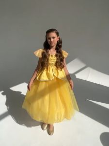 New High Quality Baby Lace Princess Dress For Girl Elegant Birthday Party Trailing Christmas Clothes 3-12 Years