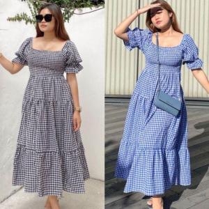 Galena Dress Big Size: Baju Wanita Sabrina Jumbo Casual Oversize Bumil Panjang Nyaman Katun Premium