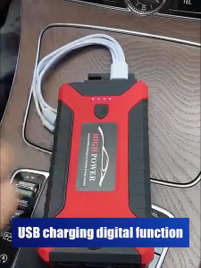 99800mAh Car Jump Starter Power Bank – 12V Emergency Battery Booster w/ LED Light USB & Air Pump