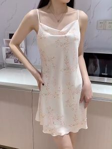 Hormones💮ชูดนอนกระโปรงแขวนเสียงเส็คซีย์💮เซ็กซี่ ฤดูร้อนการพิมพ์ชูดนอนผ้าไหมน้ำแข็ง💮พร้อมส่ง (H9097)