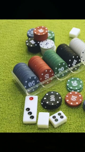 【READY STOCK】Texas Poker Game Chip Set/Premium Monte Carlo/Double-Sided Thickened Clay Chips/Playing Card Token Chips