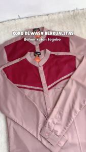 Baju Koko Pria Dewasa Lengan Pendek Terbaru Premium Merk Samara J08 Selaras Family Pink Chalk