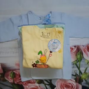 [HCM] 1 Áo Sơ Sinh Tay Dài Bác Sĩ Màu Cao Cấp Jou 100% Cotton Mềm Mịn./Tay Dài Màu Cài Lệch./Size 1-3 Cho Bé Sơ Sinh - 9Kg