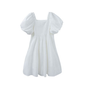 ชุดเดรสแขนสั้นทรงพองคอเหลี่ยมสไตล์ญี่ปุ่นน่ารักสำหรับฤดูร้อน ชุดเดรสทรงเอผู้หญิง ชุดเดรสทรงเจ้าหญิง ชุดเดรสสำหรับนักเรียน