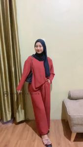 Setelan Polos Wanita Terbaru/Oneset Wanita Bahan Premium Crinkle/Madina Set/Setelan Wanita Dewasa/Oneset Wanita Jumbo/Setela Wanita Korean Style