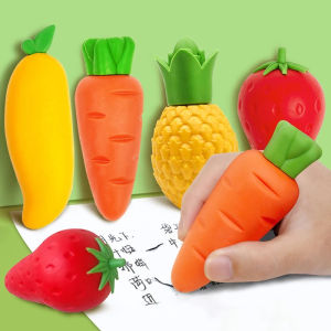 Creative Fruit Eraser Cute Carrot Mango Strawberry Pineapple Pencil Eraser Gift for Children School Student Stationery