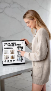 Movable Storage Rack Multi-Layer Storage Shelf Rolling Shelf with Wheels Square or Narrow Gap Design Suitable for Bathroom Kitchen Balcony and Living Room