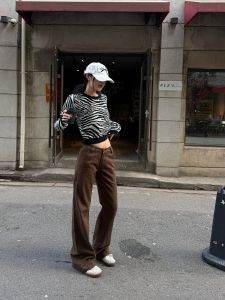 Quần Jeans Ống Rộng Lưng Thấp Phong Cách Mỹ Tristine Quần Jeans Nữ Ôm Dáng Mùa Thu Đông Quần Thường Ngày Dễ Sáng Tạo