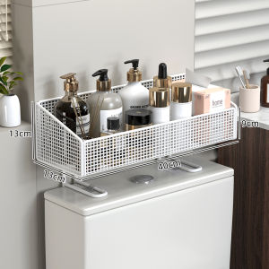 ชั้นวางของติดผนังสำหรับตู้น้ำส้วม ชั้นวางของสำหรับกระดาษชำระ กระดาษอนามัย ชั้นวางของสำหรับจัดเก็บอุปกรณ์ส่วนตัว ไม่ต้องเจาะ