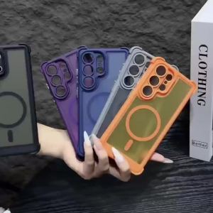 Translucent Armor Anti-fall Phone Case For Samsung Galaxy S26 S25 S24 26 Ultra Plus For Magsafe Magnetic Wireless Charging Cover