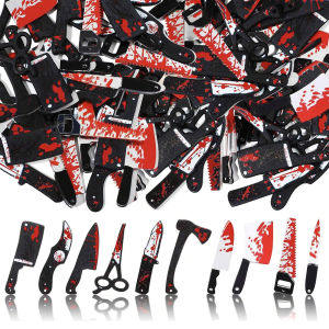 1 Box of 20 Fake Knife Charms - Jewelry Making Supplies Halloween Horror-Themed Pendants DIY Bracelet Necklace Earring Charms
