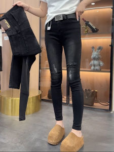 High Waist Slim Fit Nine-Tenths Elastic Denim Jeans Womens Pencil Pants Autumn New Style Vintage High Elasticity Cotton Jeans