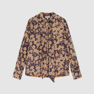 ICICLE | Spring Silk Jacquard Printed Long Sleeve Blouse