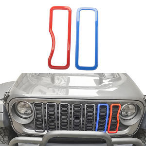 2 Chiếc Khung Vòng Nướng Bằng Thép Không Gỉ 304 Dành Cho Lưới Tản Nhiệt Trước Xe Jeep Wrangler JL Gladiator JT 2024-2026 Ốp Trang Trí Phụ Kiện Ngoại Thất Ô Tô