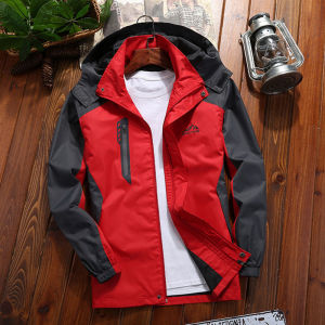 Spring Autumn Mens Jacket Casual Loose Thin Outdoor Climbing Suit Windproof Waterproof Polyester Fabric Long Sleeve Fashion Urban Style
