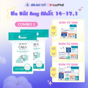 Combo 2 túi Bông tẩy trang làm sạch da Bông Bạch Tuyết Calla Sạch Sâu (250gr/túi)