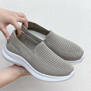 Summer New Arrival Old Beijing Cloth Shoes Fashion Casual Mens Thin Shoes Flying Woven Breathable Middle-Aged and Elderly Walking Shoes