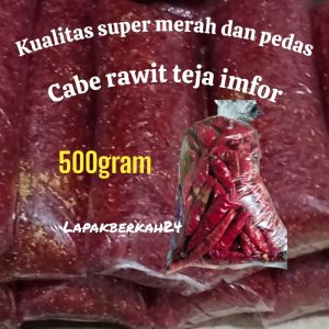 kemasan ( 500grm ) CABE RAWIT TEJA CAPLAK KERING KUALITAS SUPER PEDAS tanpa tangkai