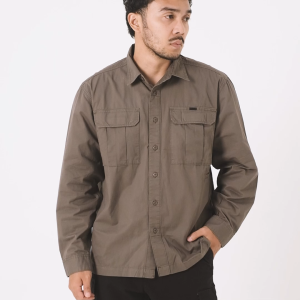 MGee Kemeja Kerja Pria Lengan Panjang Outdoor Camper C038 Green