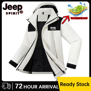 JEEP SPIRIT Waterproof Jacket For Men/Women Outdoor Spring and Autumn Single Layer & Thin Windproof Jacket for Men Mountaineering Suit