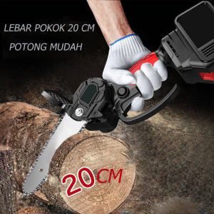 Rechargeable Handheld Chainsaw 36v to 168v Optional 2pc Lithium Battery Portable Woodworking Handheld Trimming Chain Saw Garden Portable Cutting Tool Set