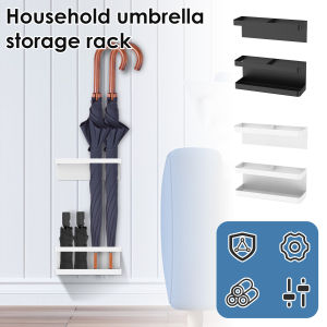 Wall-Mounted Umbrella Holder No Punching Metals Umbrella Storage Rack Height Adjustable for Home Office Hotel Entrance NEW