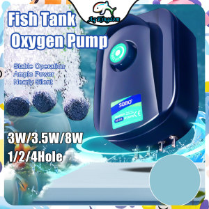 Aquarium Oxygen Pump Nearly Silent Double Hole Adjustable Airflow Air Pump Pond Aerator Oxygen Pump For Fish Tank