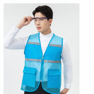 FANWUJINHUANG | Reflective Vest for Courier Storage Custom Logo Printing Breathable Blue