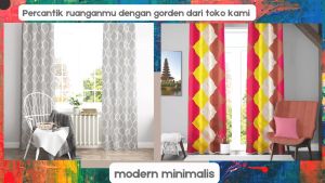 Gorden/hordeng jedela pintu minimalis FREE hook&tali size L120cm X T225cm gordeng hordeng kordeng