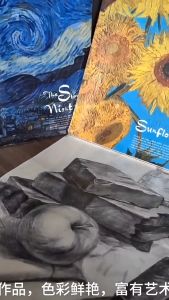 A4/8k Sketch Book Top Spiral Bound Sketch Pad 160g 40 Sheet Acid Art Sketchbook Artistic Drawing Painting Writing Paper for Kids Adults Beginners Artists