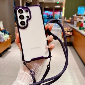szhaiyu | Crossbody Transparent Phone Case for Samsung Galaxy S26 Ultra S25 S24 S23 Plus S21FE A17 A36 A56 A26 A55 A35 Plastic Clear Cover