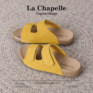 La Chapelle | Summer Genuine Leather Birkenstock Style Half Slides Thick Sole Womens Sandals