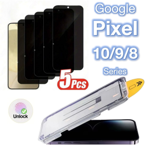 5Pcs For Google Pixel 10 9 9a Pro XL 8A 8 7 7a 5G Anti-Peeaping Screen Protector Toughened Glass No Dust Bubbles Easy Kit