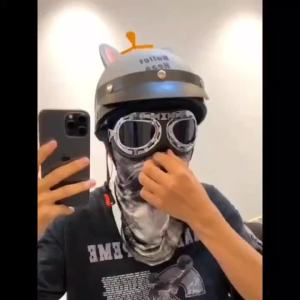 หน้ากากกันแดดขี่จักรยานแมวสีส้มฤดูร้อนครีมกันแดดหน้ากากหน้าสัตว์หน้าแมวหูแขวนหน้ากากกันแดดกันลม