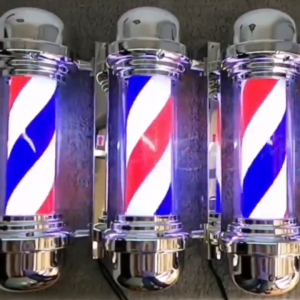 An LAN MALL【COD】70CM 90CM Barber Shop Pole Lamp Waterproof Red White Blue Rotating LED Light Bar Logo Hair Salon 220V