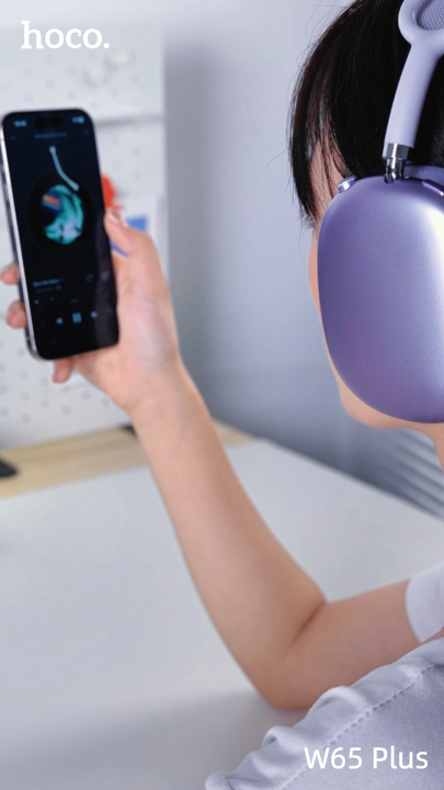 [24 hours Ship] 2025 Hoco W65 plus Happy ANC Noise Reduction Bluetooth 5.4 Noise Canceling Headphone Wireless Headphones Headset with USB-C Charging&Removable Ear Cap