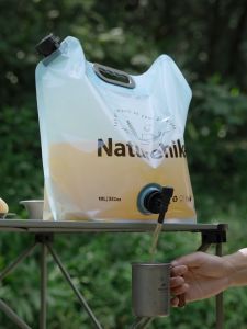 Naturehike Outdoor Water Bag Portable Lightweight Foldable 10L Large Capacity With Faucet Handle Folding Thick Soft Food Grade Water Container Camping Hiking Picnic Travel Emergency Heavy Duty Original Nature Hike