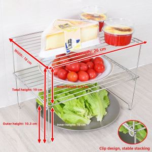 Stainless Steel Kitchen Storage Rack Multi-layer Partition Shelf Leftovers Separation Rack Creative Style Home Use Shelf