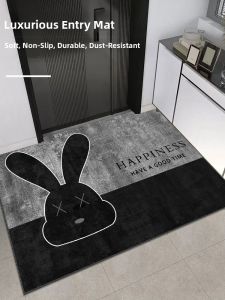 Adorable Cartoon Entrance Mat Nordic Minimalist Door Mat Home Use Anti-Slip Wear-Resistant Machine Washable Square Rug