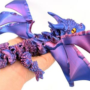3D Printed Winged Carriage Dragon Figurine With Random Eyes Art Deco Resin Dragon Sculpture Tabletop Animal Theme Deco 1PC 2026